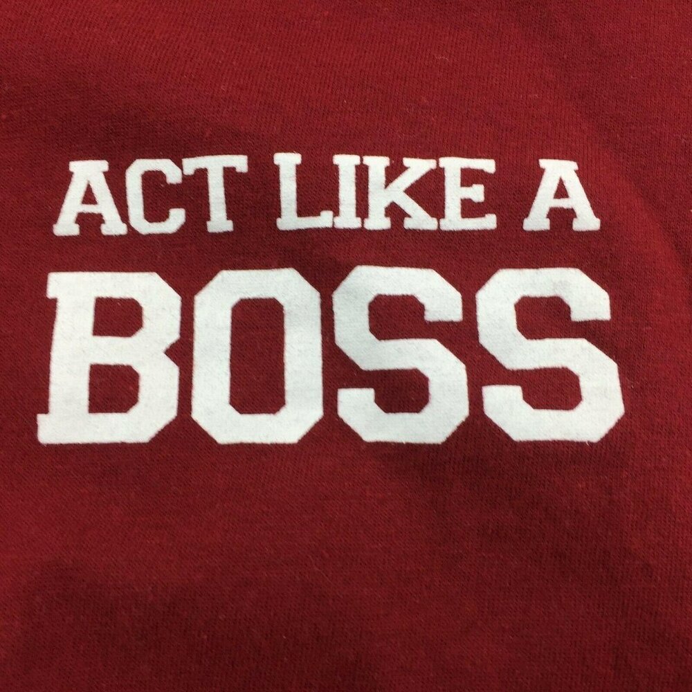 On Fire Kids Red White Hoodie Act Like A Boss Short Sleeve Pullover M Medium